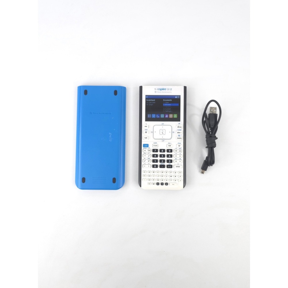 Texas Instruments TI-Nspire CX II Graphing Calculator Tested - White w/ Charger
